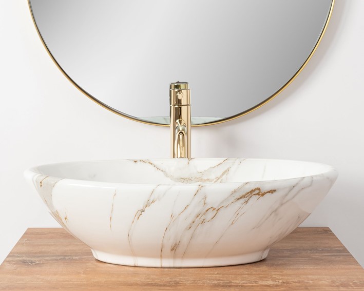 Umywalka Nablatowa PAMELA AIAX SHINY Biały