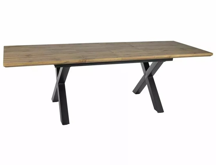 Stół XAVIERO II (160-240)x90 Czarny/Dąb Artisan