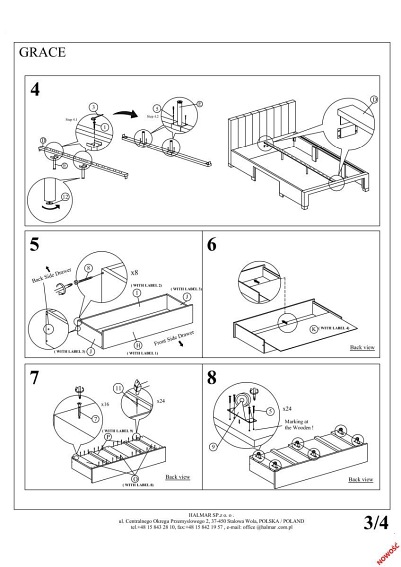 Łóżko GRACE z Szufladami Velvet 160x200 cm Ciemnozielony