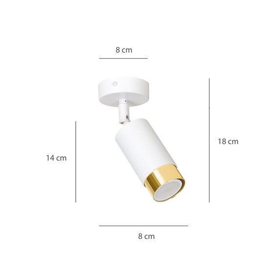 Lampa Sufitowa HIRO 1 Biały/Złoty