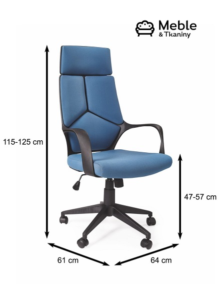 Fotel Ergonomiczny VOYAGER Czarny/Niebieski