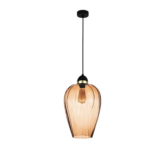 Lampa Wisząca BRISSA 1L Czarny/Brązowy