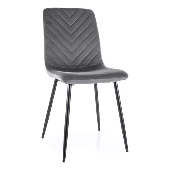 Krzesło DAREN Velvet Szary/Czarny Mat