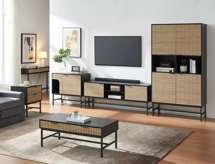 Regał MAGO R1 Dąb/Czarny Mat