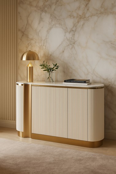 Komoda STILIG ST917F Ecru/Złoty