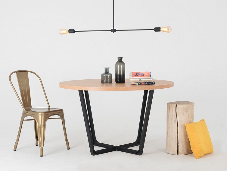 Stół Jadalniany Maple Basic 120x74 Dąb/Czarny