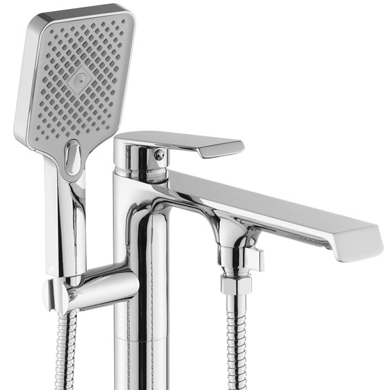 Bateria Wannowa Podłogowa HASS Chrom