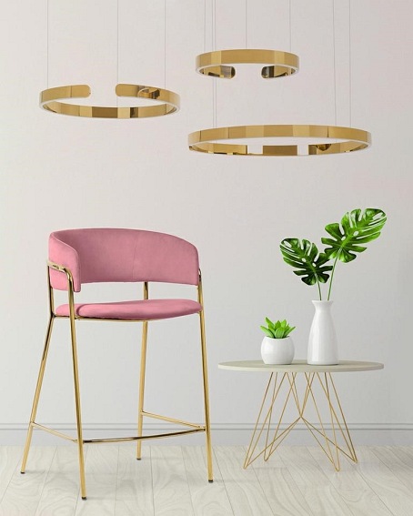 Krzesło Barowe DELTA Różowy