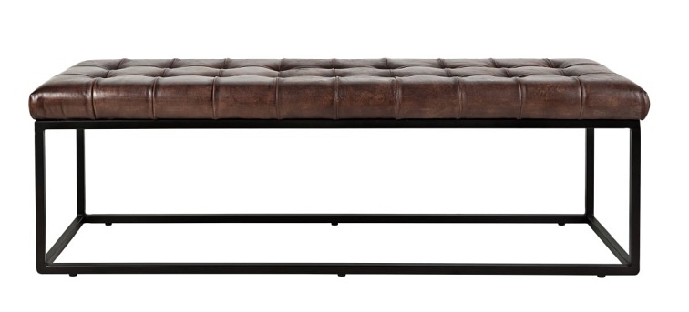 Ławka Pikowana AV1730-78 Avola 45x140x45 Czarny/Orzech