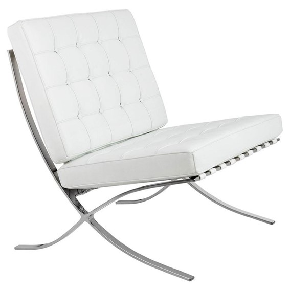 Fotel BARCELON PRESTIGE Biały Skóra Naturalna