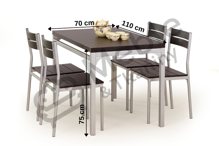 MALCOLM zestaw stół + 4 krzesła wenge