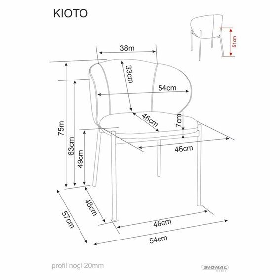 Krzesło KIOTO Jasny Beż/Kaszmir