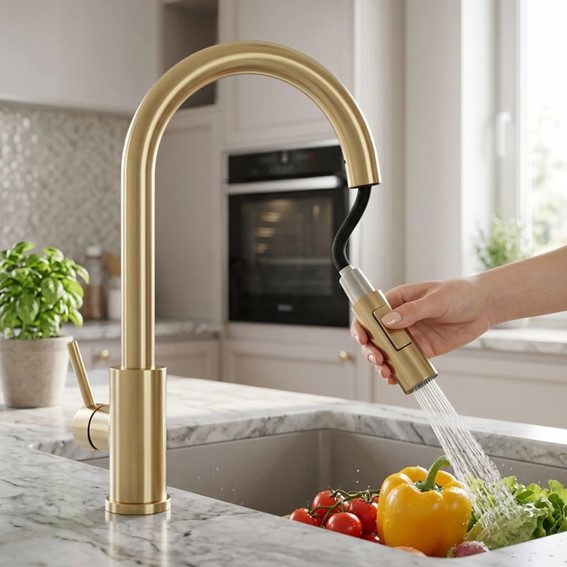 Bateria Kuchenna FRESH TOUCH Złoty Szczotkowany