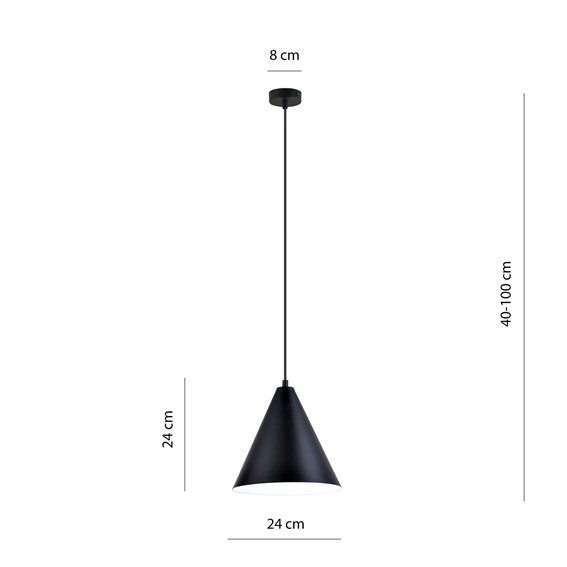 Lampa Wisząca REBEL 1 Czarny/Biały