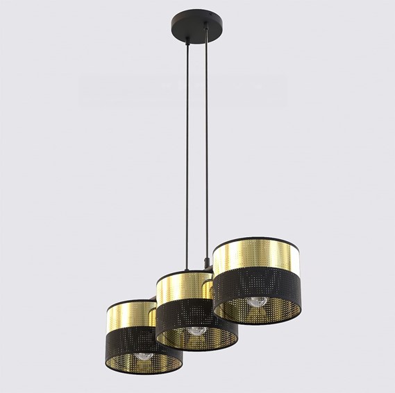 Lampa Wisząca LUX 3 Czarny/Złoty