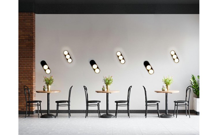 Lampa Ścienna DROPS 3 Czarny/Biały