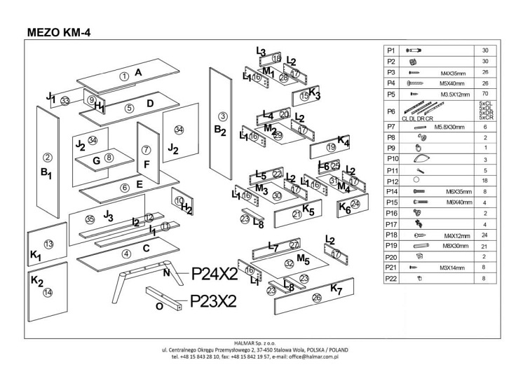 Komoda MEZO KM4 Wielobarwny