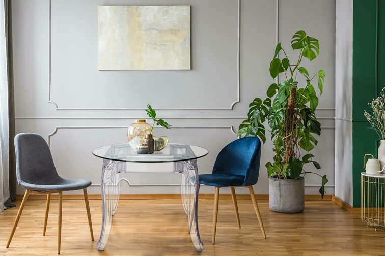 Stół GHOST 80x80cm Kwadratowy Transparentny