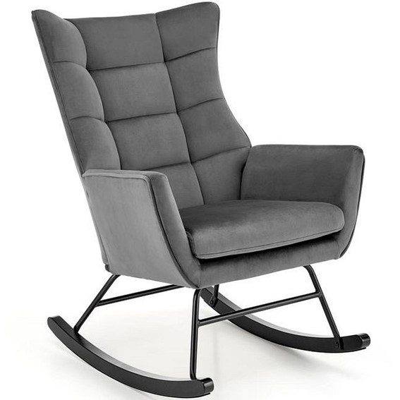 Fotel Bujany BAZALTO Czarny/Popiel