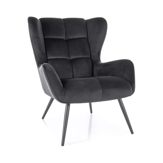Fotel LOUIS Velvet Czarny Mat