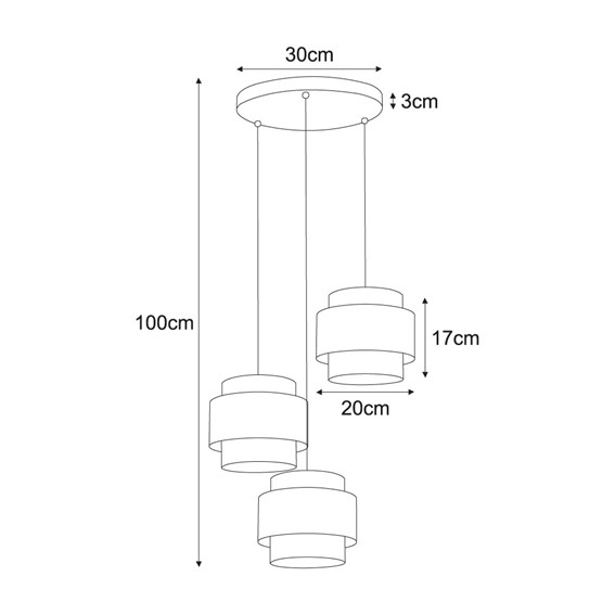 Lampa Wisząca CEZAR K-5272 Biały/Beżowy