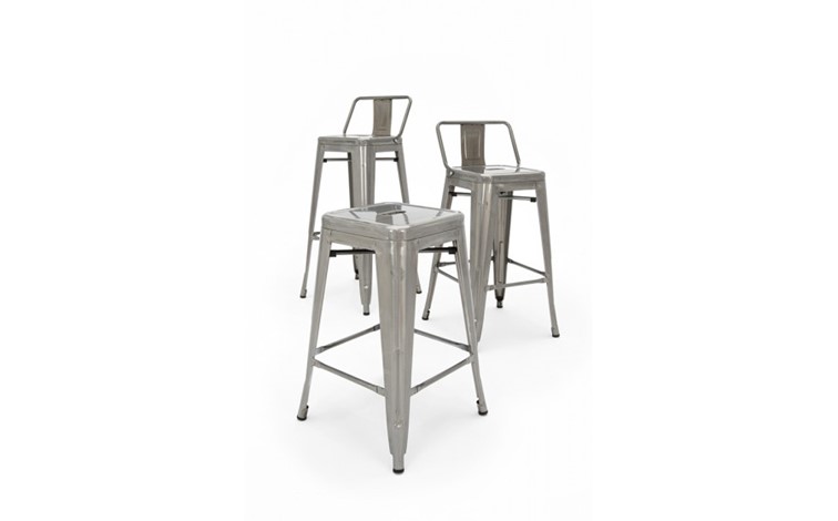 Krzesło Barowe TOWER BACK 76 Szary