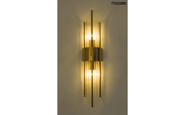 Lampa Ścienna AMANDA Złoty/Transparenty