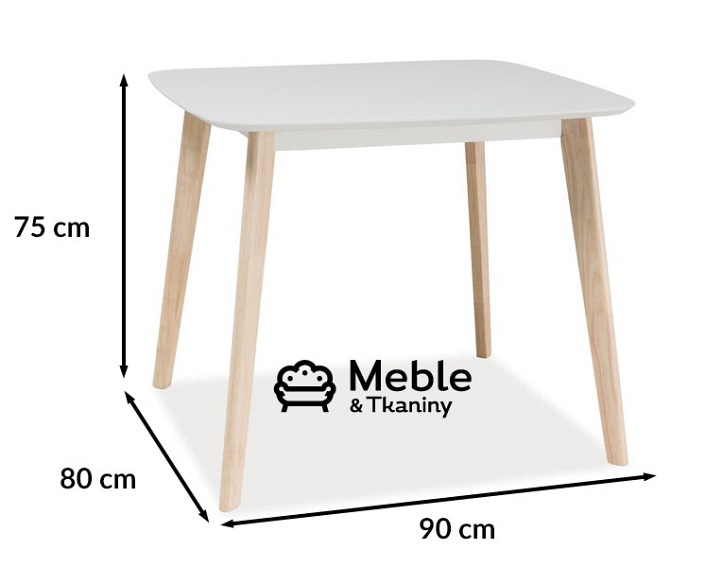Stół TIBI 90x80 Biały