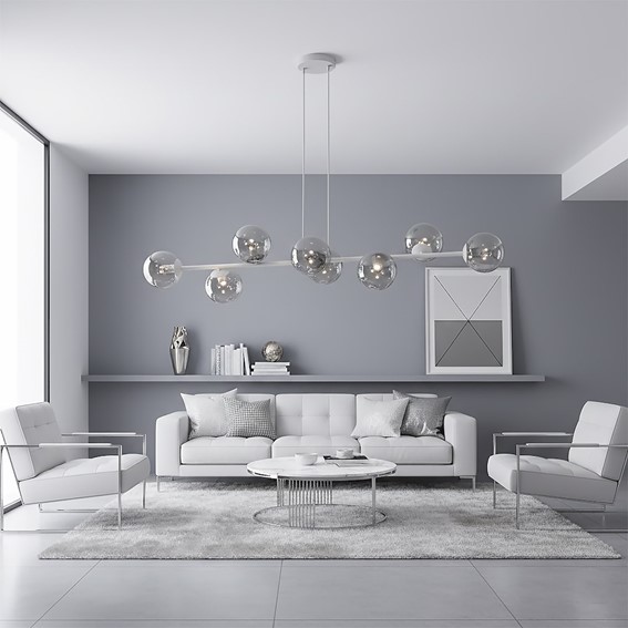 Lampa Wisząca MAGNUS 8 Szary/Grafitowy