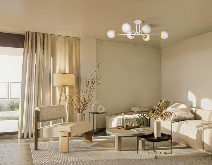 Lampa Wisząca ELMO K-5314 Biały/Złoty