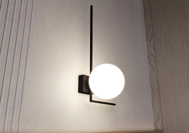 Lampa Sufitowa IMAGO 1F Czarny/Opal
