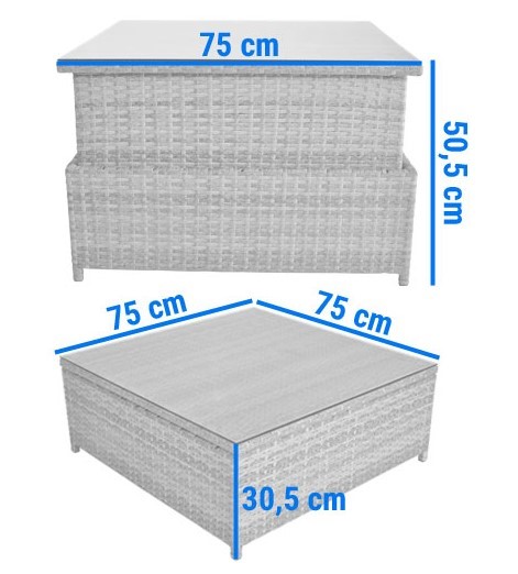 Podnoszony Stolik Ogrodowy MALAGA Brązowy