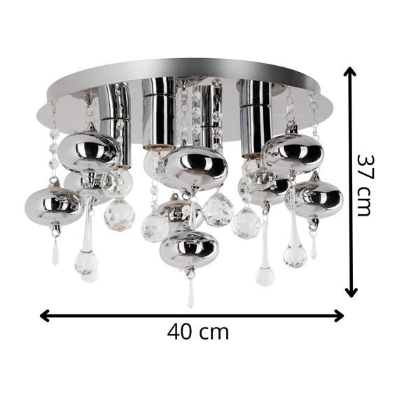 Plafon NESSO 4 Srebrny