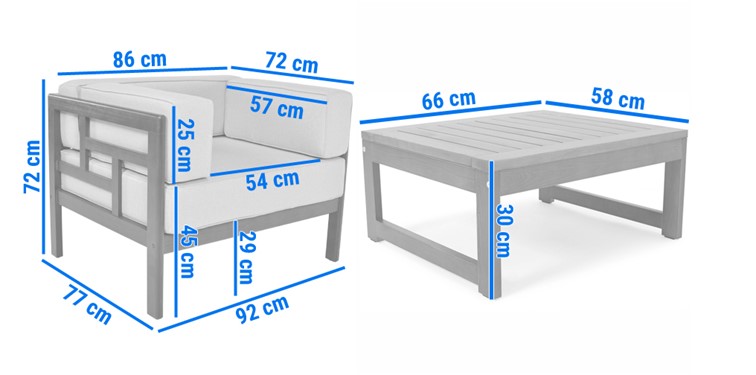 Zestaw Ogrodowy EDEN 4-Osobowy Brązowy/Grafitowy