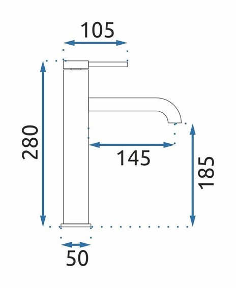 Bateria Umywalkowa Wysoka SPOT Złoty Szczotkowany