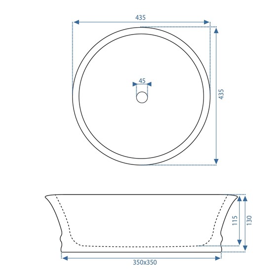 Umywalka Nablatowa BETTY Miedziany Przecierany