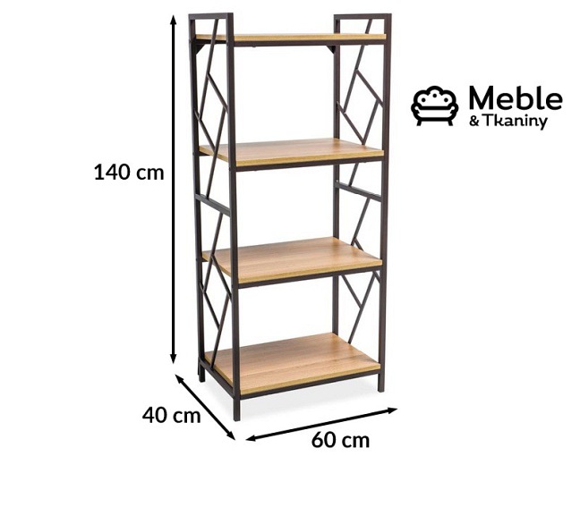 Regał TABLO R4 Dąb/Ciemny Brąz