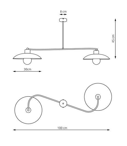 Żyrandol FOSTER 2 Czarny