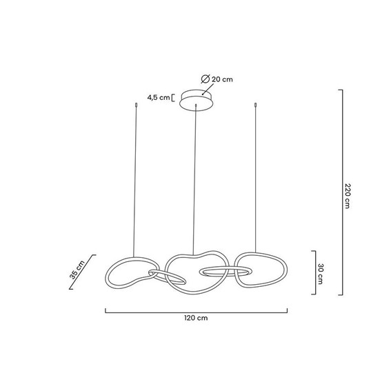 Lampa Wisząca JAZZ 5 Złoty/Biały