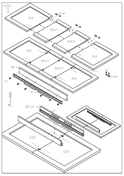 Stół Rozkładany TIAGO 2 (140-220)x80 Biały