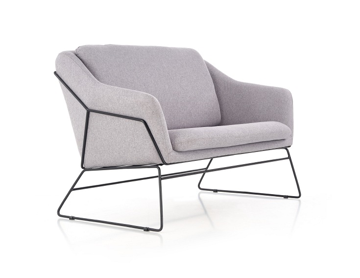 Fotel Wypoczynkowy SOFT 2 XL Czarny Jasny Popiel