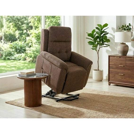 Ława RONDO Fi45cm Biały Połysk/Orzech