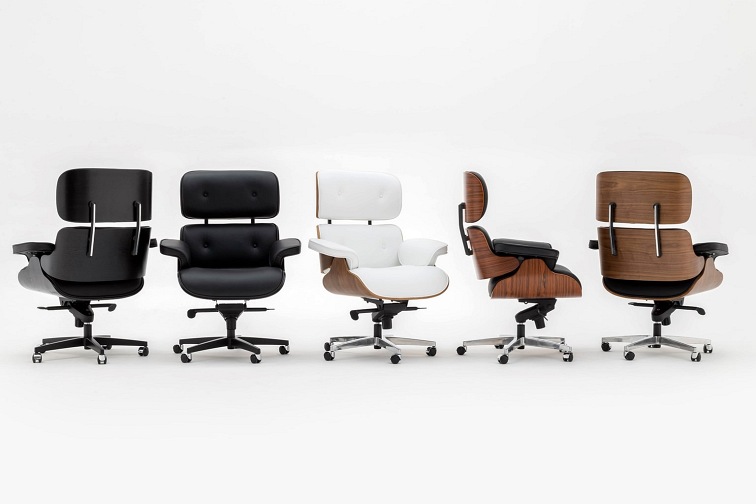 Fotel Biurowy LOUNGE GUBERNATOR Biały/Orzech