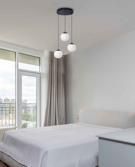 Lampa Wisząca CAMINA K-4746 Czarny/Biały Matowy