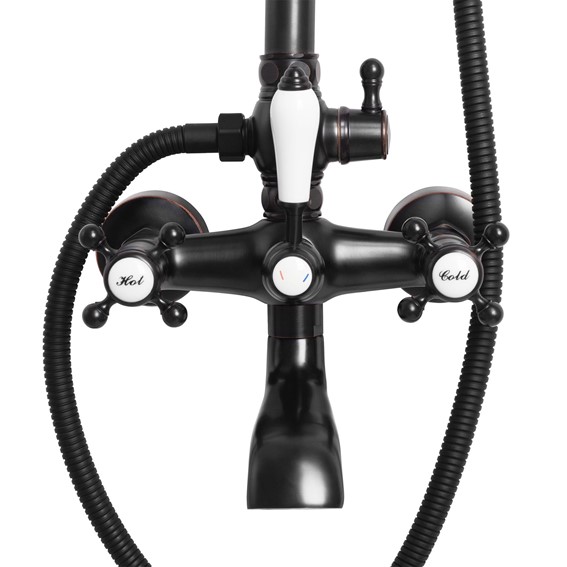 Zestaw Natryskowy BERGAMO Czarny Przecierany