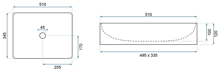 Umywalka Nablatowa INGA Biały