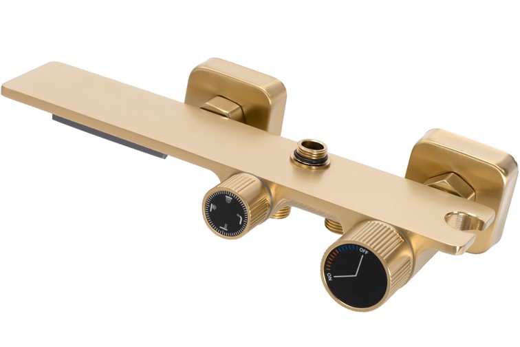 Zestaw Natryskowy HELIX Złoty Szczotkowany