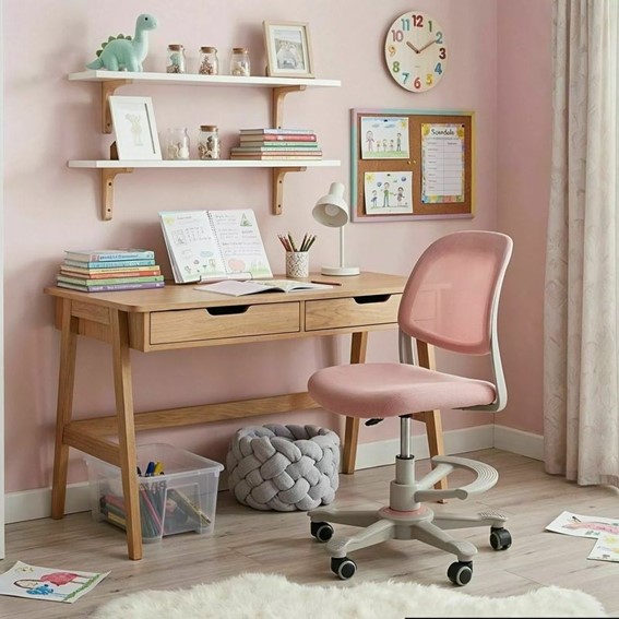 Fotel Obrotowy Q-027 Różowy/Szary