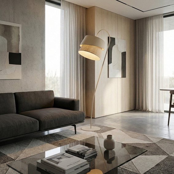 Lampa Podłogowa CANVA LP1 Beżowy/Rattan