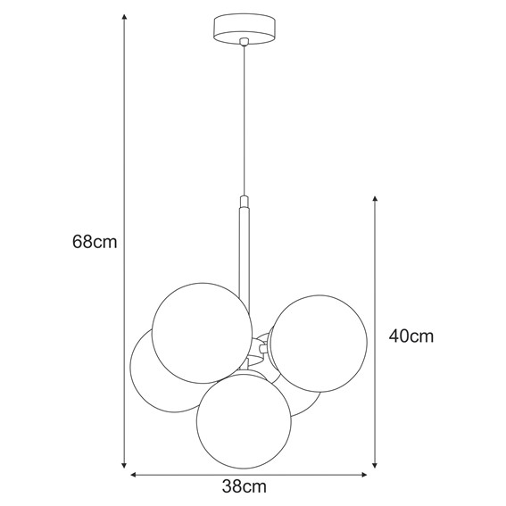 Lampa Sufitowa INEZ K-5362 Czarny/Biały